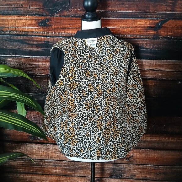 Vanity Vintage 90s Jacket L Cropped Embroidered Beaded Mandarin - Picture 4 of 10